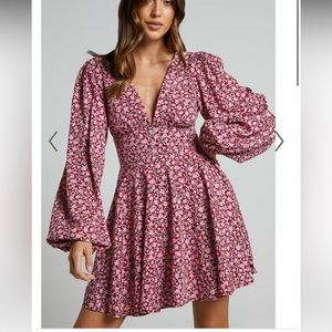 Mini Puff Sleeve Floral Dress